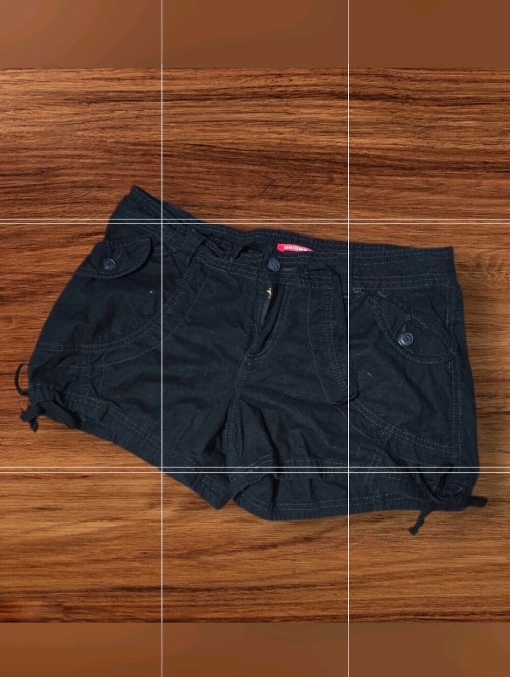 UNIONBAY Vintage Y2k PBlack Women's Cargo-Style Drawstring Shorts
